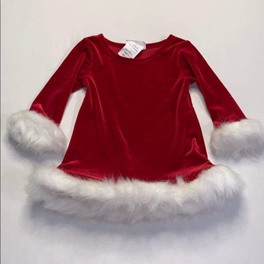 Ashley Ann 1pc Dress Size 12 Months Red Christmas